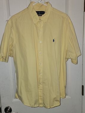 Ralph Lauren Classic Fit Yellow Button-Down Polo Shirt